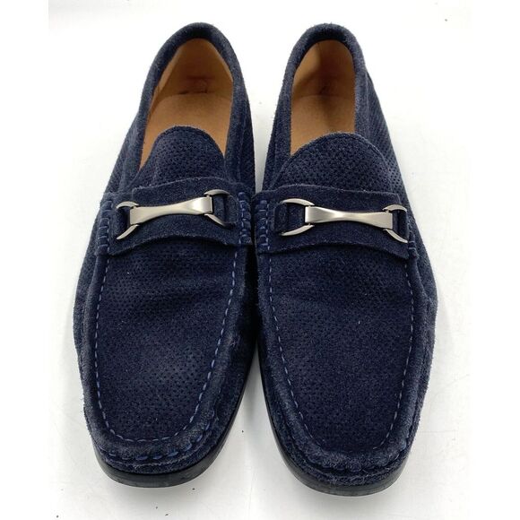 Saks Fifth Avenue Men\'s Suede Bit‎ Loafers Blue Size 7.5